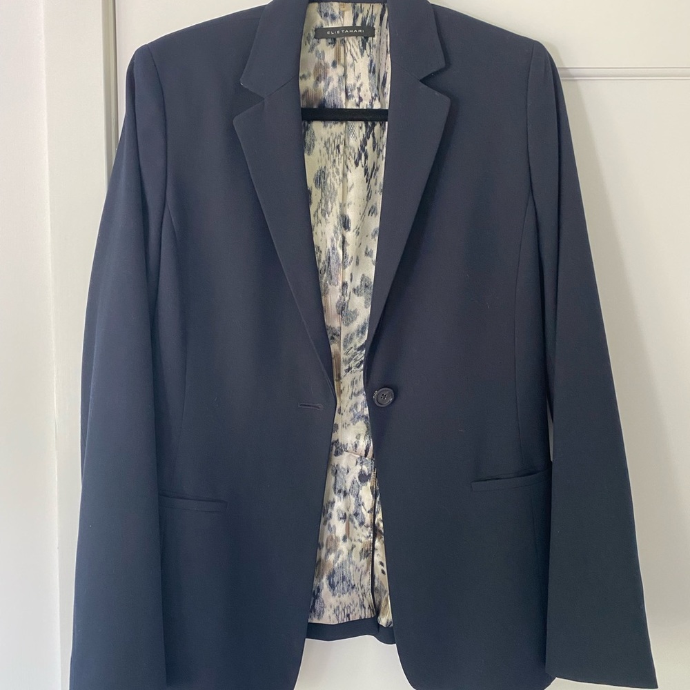 Elie Tahari Navy Blazer